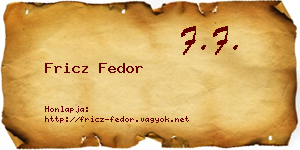 Fricz Fedor névjegykártya